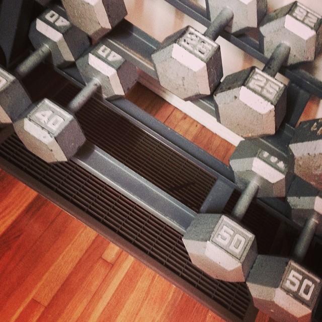 Happiness is convincing yourself you have room for more dumbells!